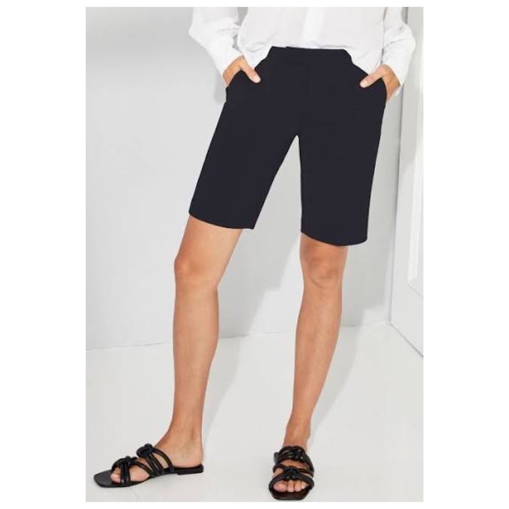 IZOD Black Super Stretch Golf Bermuda Rayon blend Shorts Size 8